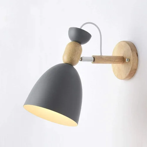 Mengjay E26 - Apliques de pared vintage para interiores, lámpara de pared de madera de metal retro para dormitorio, sala de estar, baño, pasillo,