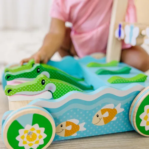 Miniatura 7 de Melissa & Doug - Juguete con patrón de bloques y tablas, juguete clásico, Azul claro