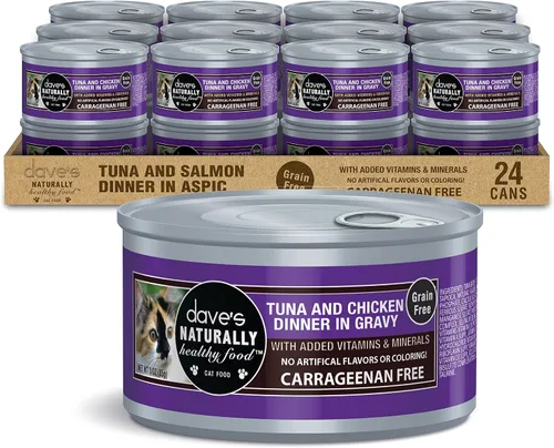 Miniatura 21 de Dave's Pet Food Grain Free Wet Cat Food (Minced Chicken in Gravy), Naturally Healthy Canned, Added Vitamins & Minerals, Wheat, Gluten & GMO-Free