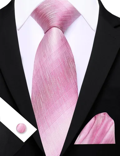 Miniatura 317 de Barry.Wang Juego de corbatas para hombre, corbata de seda a rayas, tejido a cuadros, gemelos formales, negocios, boda