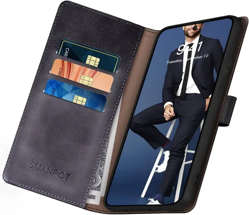 Miniatura 5 de SUANPOT para Samsung Galaxy S23 +/ Plus Funda tipo cartera con bloqueo RFID, soporte para tarjetas de crédito, funda protectora de libro tipo flip