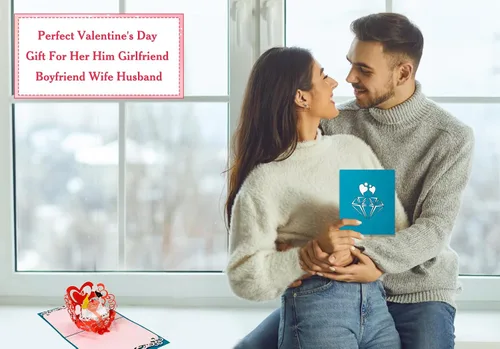 Miniatura 4 de FLYAB Tarjeta desplegable para el día de San Valentín, tarjeta de San Valentín desplegable para ella, él, novia, novio, esposa, marido, regalo