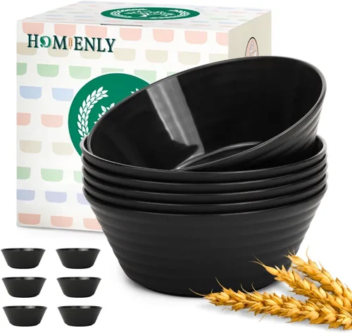 Miniatura 14 de Homienly Juego de 6 tazas de paja de trigo, tazas de salsa irrompibles de 4.5 onzas y tazas de salsa, tazas de condimento para tazas de charcutería