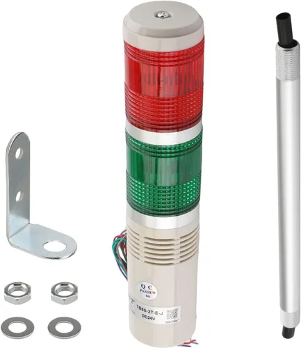 Miniatura 2 de Othmro Columna de luz de señal industrial LED alarma redonda torre indicador luz continua luz de advertencia roja verde DB 90db 24 V 3 W 1 unids