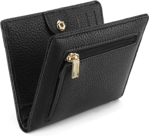 Miniatura 16 de GAEKEAO Billetera delgada para mujer, tarjetero con bloqueo RFID, billetera plegable con bolsillo para monedas con cremallera, ventana