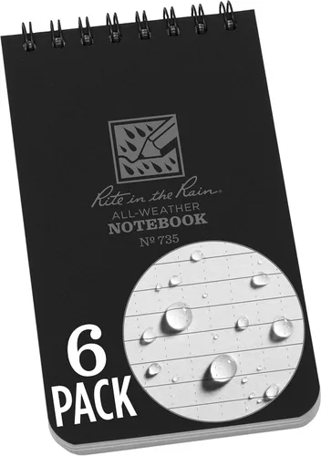 Miniatura 32 de Rite in the Rain - Cuaderno con espiral superior resistente a la intemperie, 3 x 5 pulgadas, cubierta a cuadros color marrón y canela