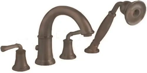 American Standard 7420.901.224 Portsmouth - Llenador de bañera con ducha personal con manijas de palanca, bronce aceitado