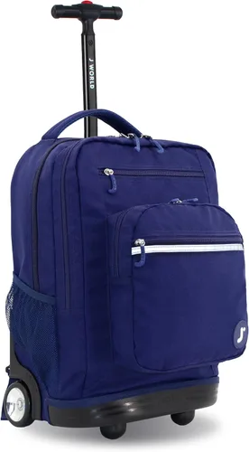 Miniatura 20 de J World Sundance Mochila Rodante para Laptop para Niñas y Niños. Mochila Escolar con Ruedas, Rombos negro, 20 pulgadas