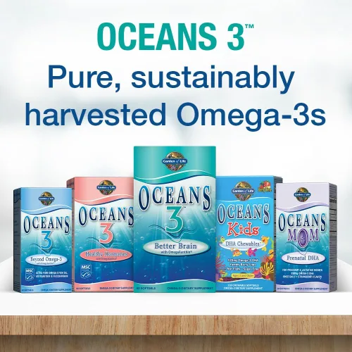 Miniatura 7 de Garden of Life Aceite de Pescado Ultra Puro con ácidos grasos omega 3, EPA y DHA, Oceans 3 Oceans Mom, Suplemento dietario con antioxidantes, 30