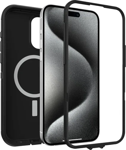 Miniatura 4 de OtterBox Funda para iPhone 15 Pro MAX (solo solamente) Defender Series XT, color negro, sin pantalla, resistente, se ajusta a MagSafe, accesorio