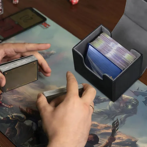 Miniatura 6 de Yookeer 4 Piezas Cajas de Cartas de Mazo de Cuero Caja de Juego de Mazo de Cartas para Caja de Cartas de Juego Coleccionables Compatible con MTG