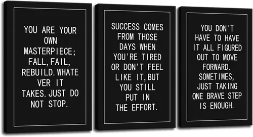 Miniatura 5 de Arte de Pared Motivacional 40 Razones para Entrenar 3 Piezas Pintura Impresión en Lienzo Decoración de Oficina Póster Mentalidad Millonaria