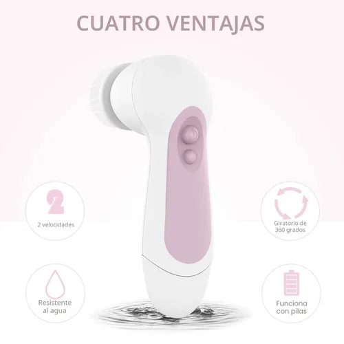 Miniatura 3 de CLSEVXY - Juego de cepillos giratorios de limpieza facial impermeable con 5 cabezales de cepillo exfoliantes, cepillo limpiador eléctrico facial