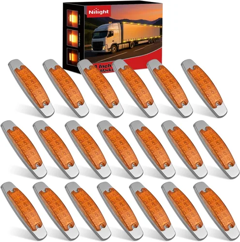 Miniatura 9 de Nilight 10 luces LED rojas de 3.8 pulgadas con 6 luces LED indicadoras laterales delanteras y traseras para 12 V, camión, remolque, caravana, Rojo