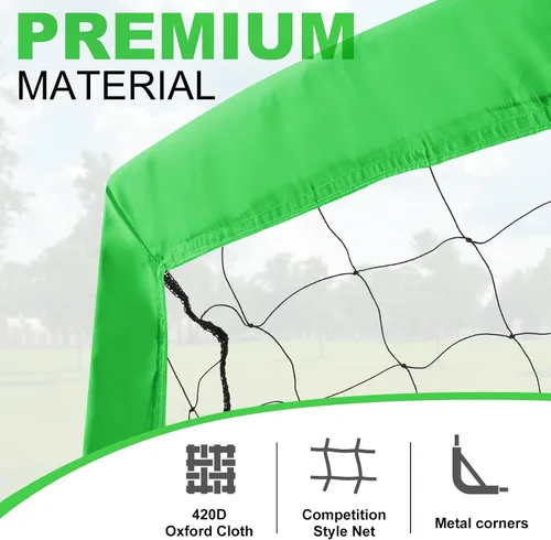 Miniatura 3 de BOHEN 9x5 FT Portable Metal Soccer Goal for Backyard, Steel Frame Soccer Net with Carry Bag, Fun for Outdoor Indoor Training Games for Kids and