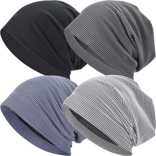 Miniatura 11 de EINSKEY Gorro ligero holgado para hombres y mujeres, gorro de algodón fino de gran tamaño, gorro de quimioterapia, gorro para dormir nocturno