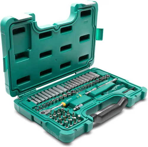 Miniatura 4 de SATA ST09543G - Juego de herramientas mecánicas de 149 piezas SAE y métrico Trinquete de 72 dientes de 1/4" y 3/8" de transmisión Enchufes