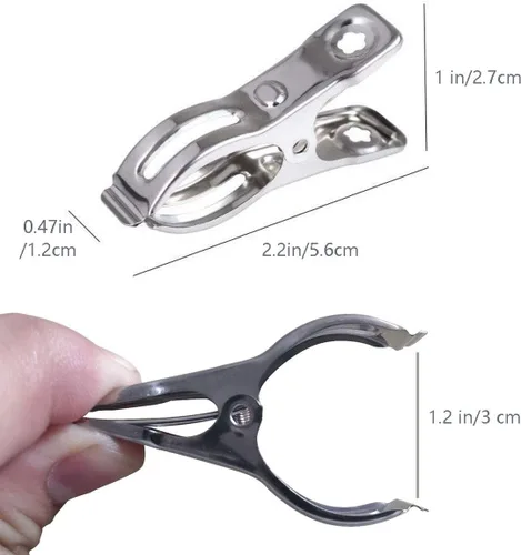 32 pinzas de metal para toallas para sillas de playa, pinzas de acero inoxidable resistente, clips de cubierta de fila, clips de jardín, abrazaderas