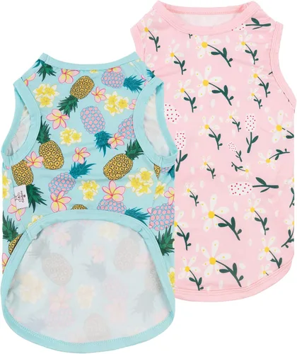 Miniatura 18 de CuteBone Camisas de Halloween para perros, paquete de 2, ropa suave para mascotas, chaleco de verano transpirable para cachorros pequeños y ropa