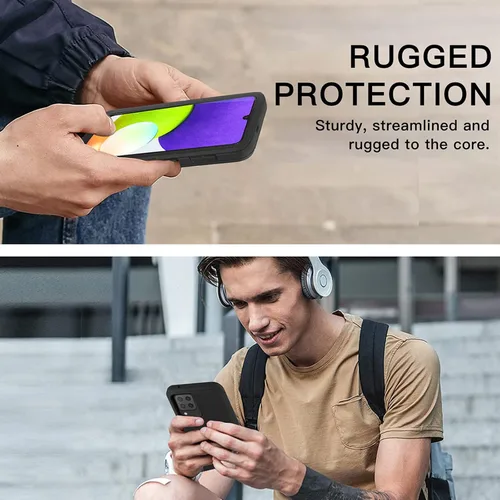 Miniatura 7 de AICase Funda para Samsung A22 4G, resistente protección contra caídas, cuerpo completo, resistente a prueba de golpes, a prueba de polvo, grado Negro