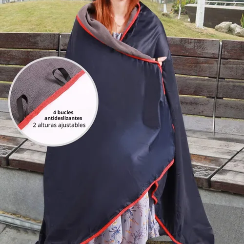 Miniatura 3 de REDCAMP - Manta Stadium impermeable, grande, resistente al viento, suave y forro polar cálido para acampar, clima frío y deportes al aire libre Azul
