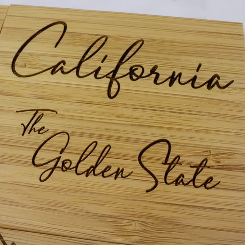 Miniatura 5 de Totally Bamboo California State Puzzle - Juego de posavasos de bambú de 4 piezas con estuche