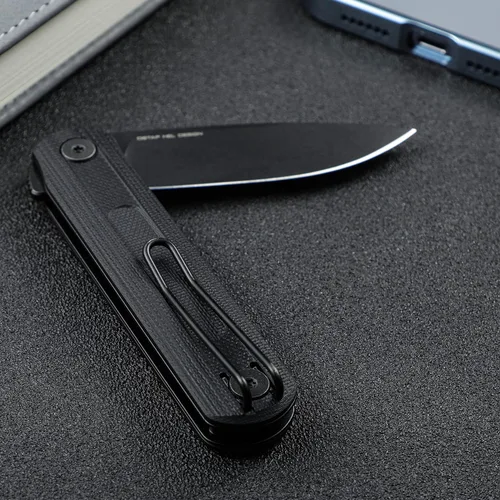 Miniatura 3 de CIVIVI Foldis - Cuchillo plegable de bolsillo, hoja de acero Nitro-V negro lavado a la piedra, mango G10 con doble retención, cuchillo de bolsillo
