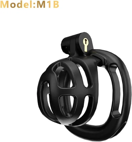 Miniatura 3 de Heuceo Jaula de castidad pequeña y ligera con 4 anillos y cinturón de castidad y dilatador uretral de silicona para hombre, mini jaula de pene liso