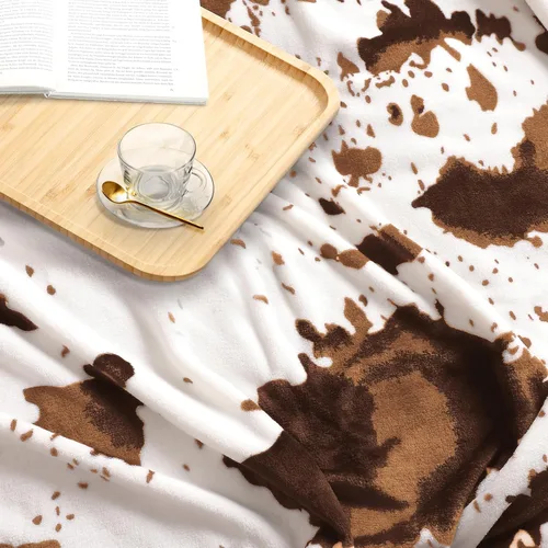 Miniatura 6 de Edenleaf Manta con estampado de vaca, manta de vaca ultra acogedora para sofá, cama y viajes, manta decorativa con estampado de vaca para todas