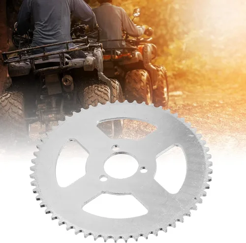 Miniatura 4 de VGEBY Piñón T8F 58T, Piñón de acero blanco T8F 58T, manivelas de 3 agujeros, 1.142 in, compatible con mini motocicleta de 47/49cc, ATV Kart