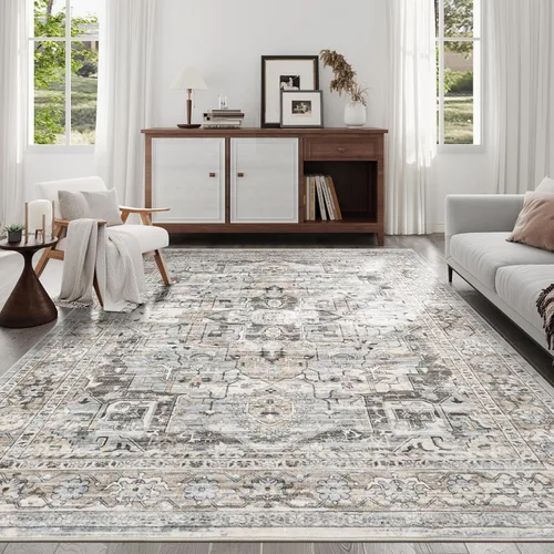 Miniatura 58 de Alfombra de pasillo lavable de 2 x 6 pies - Alfombras de cocina con respaldo antideslizante vintage suave estilo granja, alfombra de entrada