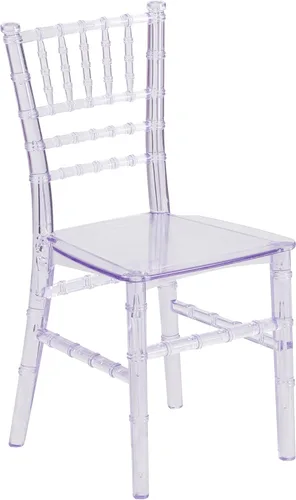 Flash Furniture Silla Chiavari para Niños de Resina de Cristal Transparente para Fiestas y Eventos para Uso Comercial y Residencial