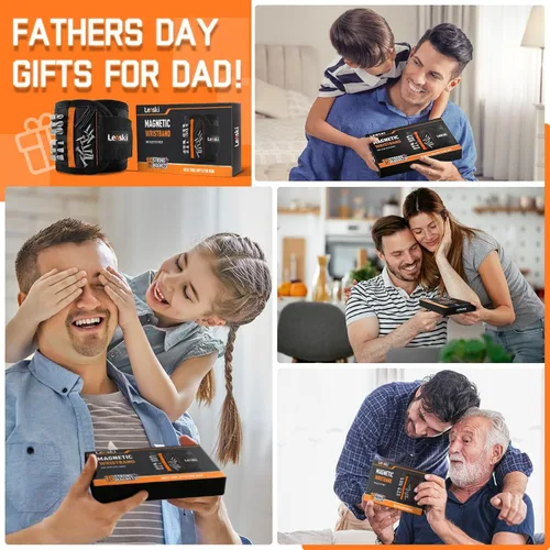 Miniatura 7 de Lenski Rellenos de calcetines para hombres adultos, regalos de Navidad para hombres, pulseras magnéticas con cinturón de herramientas para papá