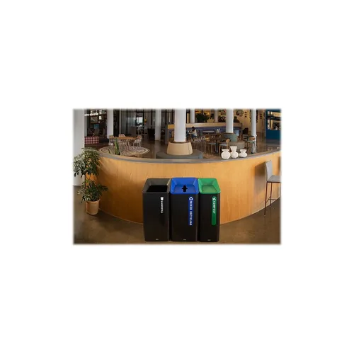 Miniatura 2 de Rubbermaid Commercial Products Sustain - Contenedor decorativo de 15 galones, negro/verde, interior para edificios de oficinas, patios de comida