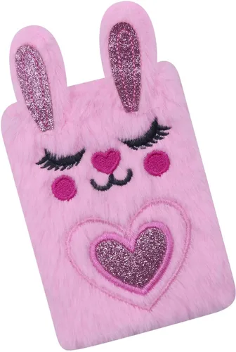Miniatura 2 de Caviotess Cute Bunny Plush Mini Pocket Notebook for Kids Girls, Cartoon Fuzzy Writing Drawing Pad Personal Journal Diary Notepad with Lined Paper