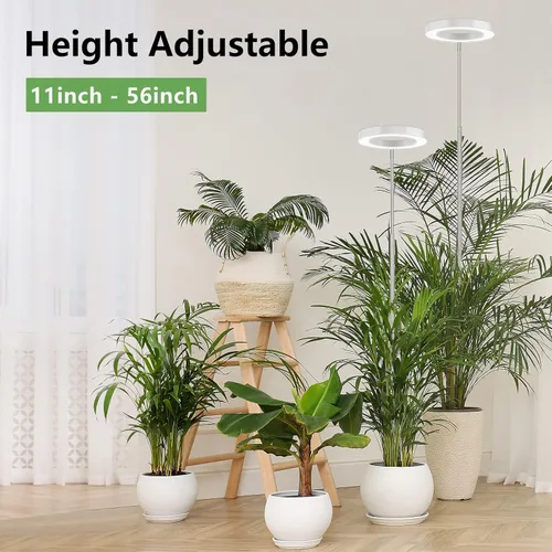 Miniatura 2 de LBW - Luces de cultivo para plantas de interior, luz de plantas de espectro completo de 144 LEDs, lámpara grande para plantas con 4 niveles Blanco