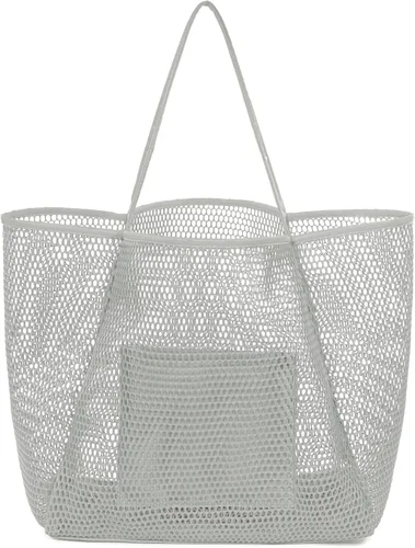Bolsa de playa de malla para mujer bolsa de mano grande para piscina natación viajes vacaciones bolsa de hombro ligera a prueba de arena para verano