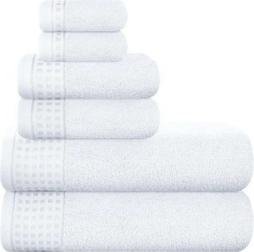 Miniatura 63 de GLAMBURG Juego de 2 toallas de baño de gran tamaño 100% algodón, 28 x 55 pulgadas, ultra suaves, altamente absorbentes, compactas, de secado rápido