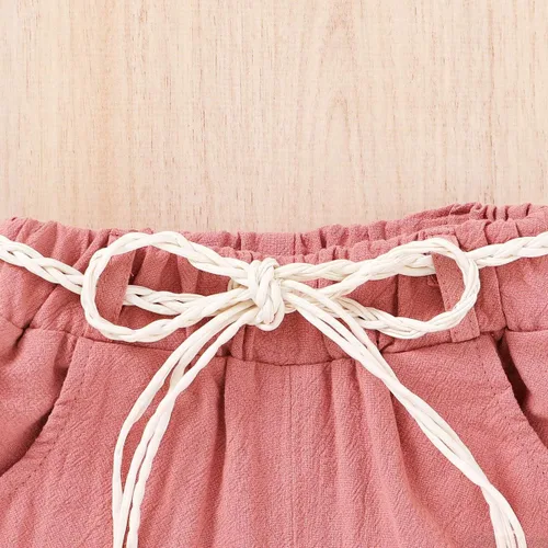 Miniatura 6 de YOUNGER TREE - Conjunto de camiseta y pantalones cortos de lino con cinturón, diseño de sandía