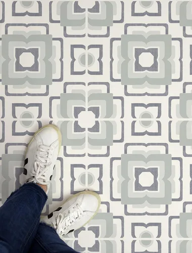 Miniatura 5 de FloorPops Azulejos de vinilo adhesivo Teal Posey de 30 cm por 30 cm (10 baldosas), (0.93 m²/cartón)