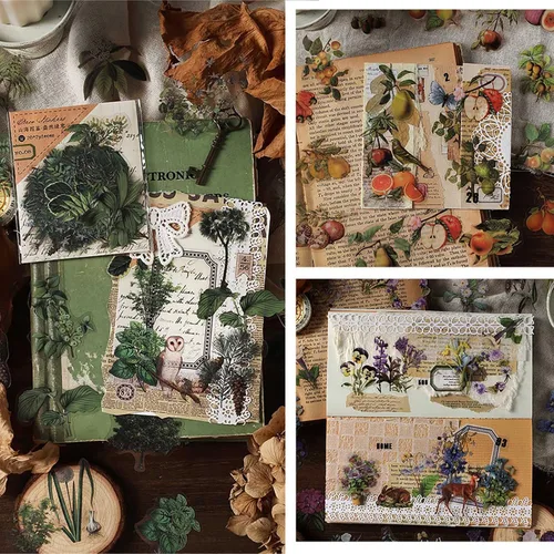 Miniatura 8 de Maxleaf Juego de 240 calcomanías impermeables de flores, hojas, animales, plantas, naturaleza, para planificadores, álbumes de recortes