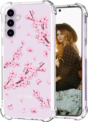 Miniatura 157 de Hungo Funda compatible con Samsung Galaxy S23 con diseño floral y bonito diseño transparente, femenino para mujeres y niñas, con hermoso clavel
