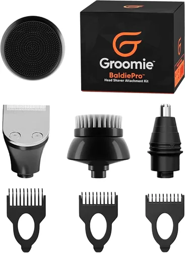 Groomie Kit de cortapelos y aseo para hombre de 7 piezas, incluye cortaúñas de precisión, protectores de cortaúñas de 3-0.197-0.276 in, recortadores