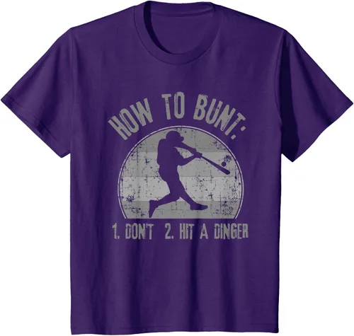 Miniatura 28 de Cómo Bunt Don't Hit A Dinger - Camiseta divertida de béisbol y sóftbol, Negro, S