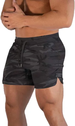 FLYFIREFLY Pantalones cortos de entrenamiento de gimnasio para hombre, ligeros, atléticos, pantalones cortos para entrenamiento de culturismo