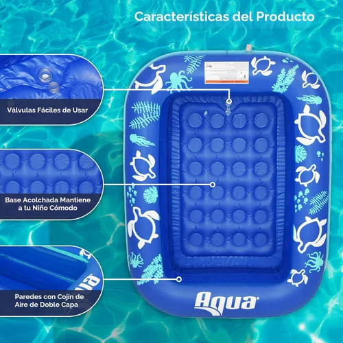Miniatura 4 de Aqua Inflatable Tanning Pool Lounger, Premium Pool Float with Cupholders and Removeable Pillow for Relaxation and Fun