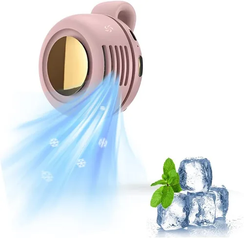 Miniatura 10 de Drkicsy 3 ventiladores pequeños de cuello con clip de torbellino, ventilador de enfriamiento portátil de 3 velocidades recargables, ventiladores