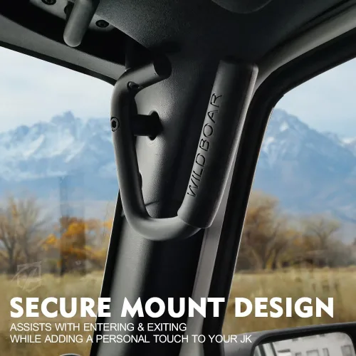 Miniatura 6 de Xprite Kit de 4 piezas de asas de agarre de aluminio delanteras y traseras, asas de barra de protección resistentes compatibles con 2007-2018 Jeep