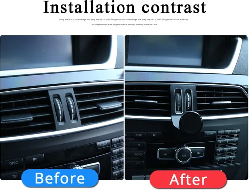 Miniatura 2 de Soporte para teléfono móvil de aleación de aluminio negro en la rejilla central del aire del automóvil, accesorios para Mercedes Benz Clase C W204