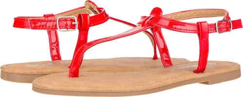 Miniatura 4 de CLOVERLAY Sandalias planas brillantes con correa en T para mujer
